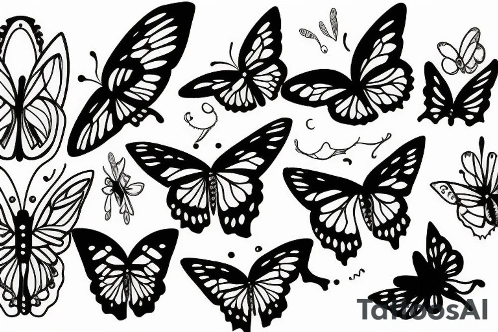 Butterfly with eyes tattoo idea