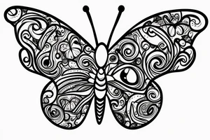 Butterfly with eyes tattoo idea