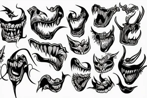 Demon throat tattoo idea