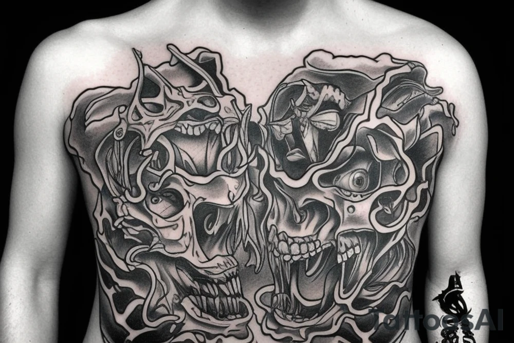 Demon throat tattoo idea
