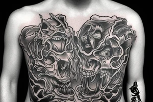 Demon throat tattoo idea