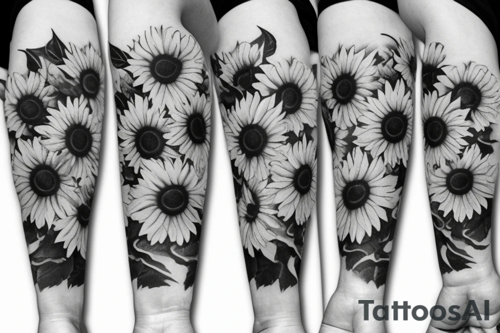 Sunflower with a rose tattoo idea