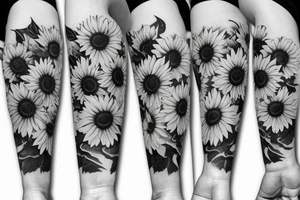Sunflower with a rose tattoo idea