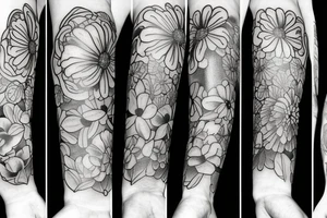 Multiple flowers tattoo idea
