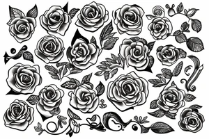 snake in-between flowers tattoo idea