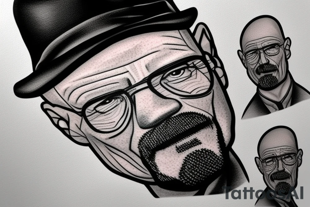 walter white in black hat tattoo idea
