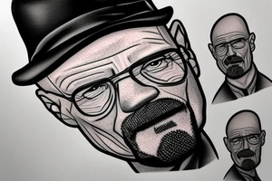 walter white in black hat tattoo idea