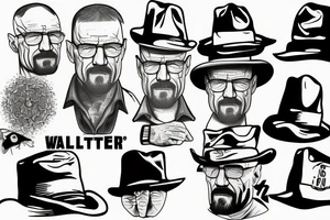 walter white in black hat tattoo idea