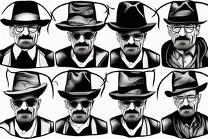 walter white in black hat tattoo idea