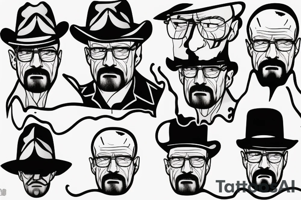 walter white in black hat tattoo idea
