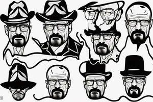 walter white in black hat tattoo idea