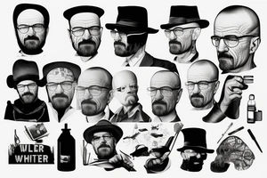 walter white in black hat tattoo idea