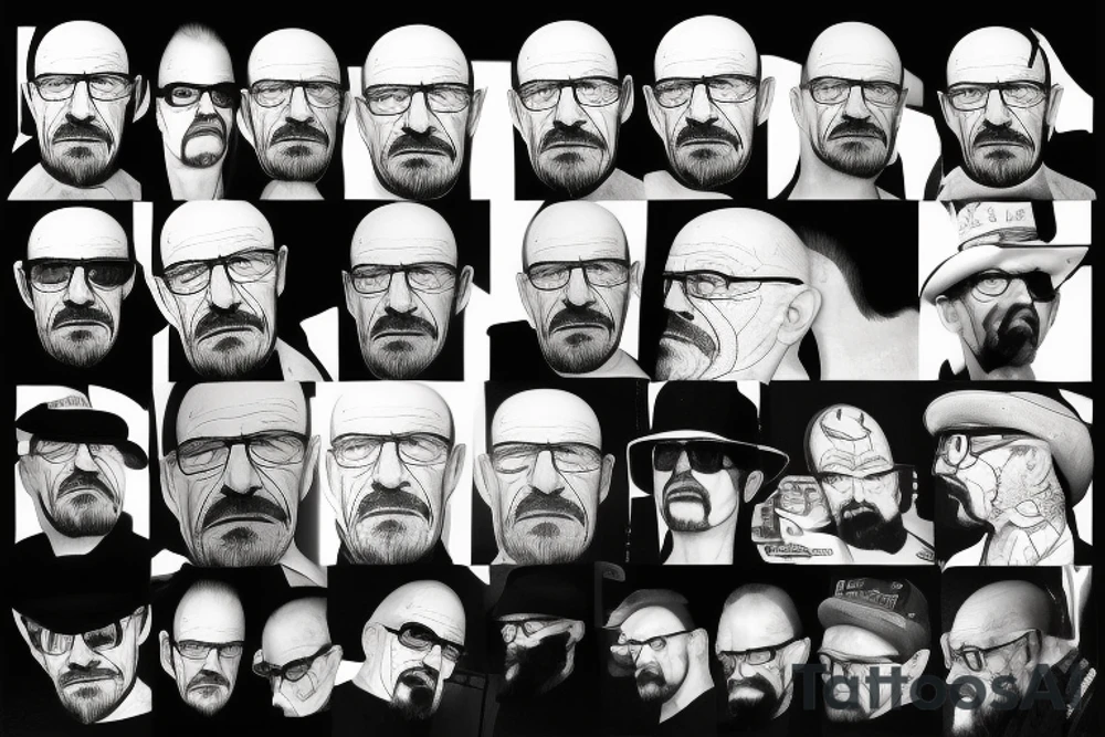 walter white in black hat tattoo idea