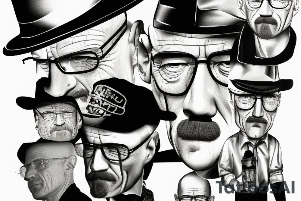 walter white in black hat tattoo idea