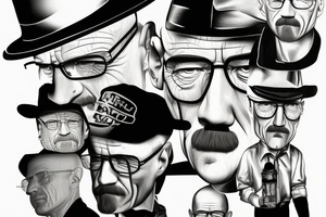 walter white in black hat tattoo idea