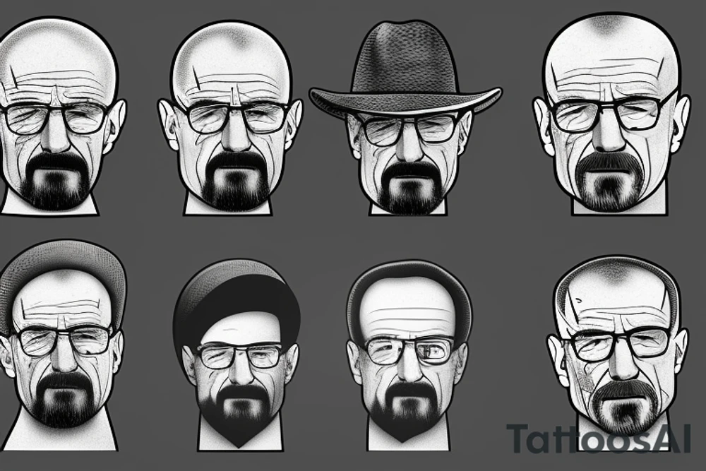walter white in black hat tattoo idea