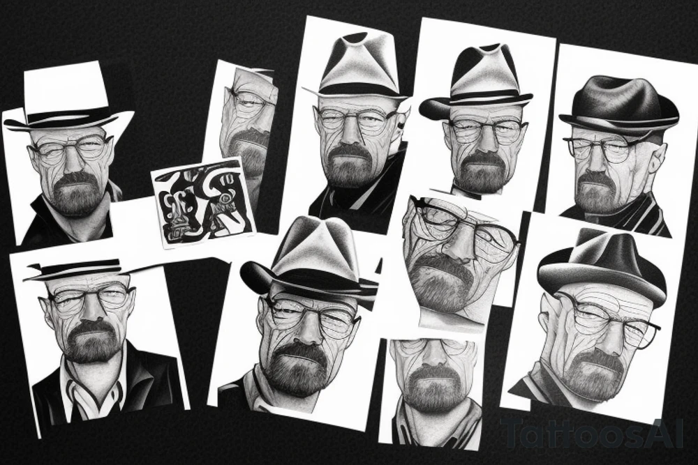 walter white in black hat tattoo idea