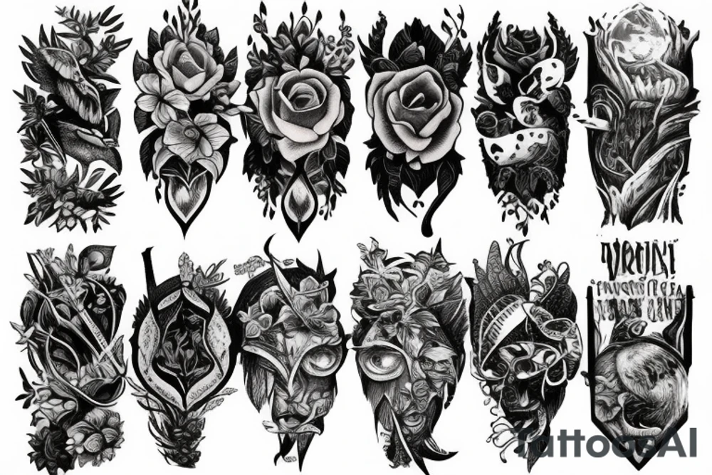 beautiful dense forest tattoo idea