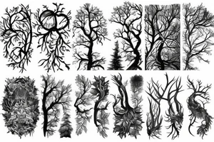 beautiful dense forest tattoo idea