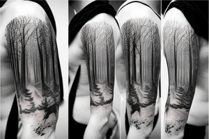 beautiful dense forest tattoo idea