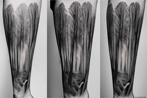 beautiful dense forest tattoo idea