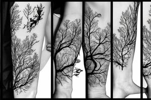 beautiful dense forest tattoo idea