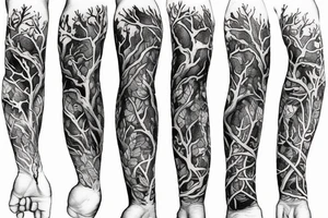 beautiful dense forest tattoo idea