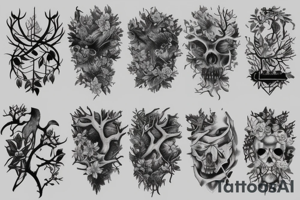 beautiful dense forest tattoo idea