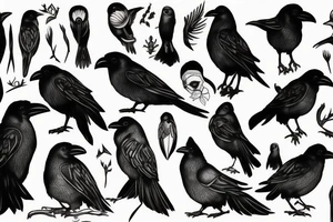 full body raven tattoo idea