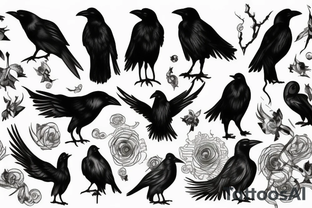 full body raven tattoo idea