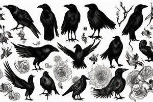 full body raven tattoo idea