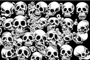 human skull with hanging eye balls tattoo idea