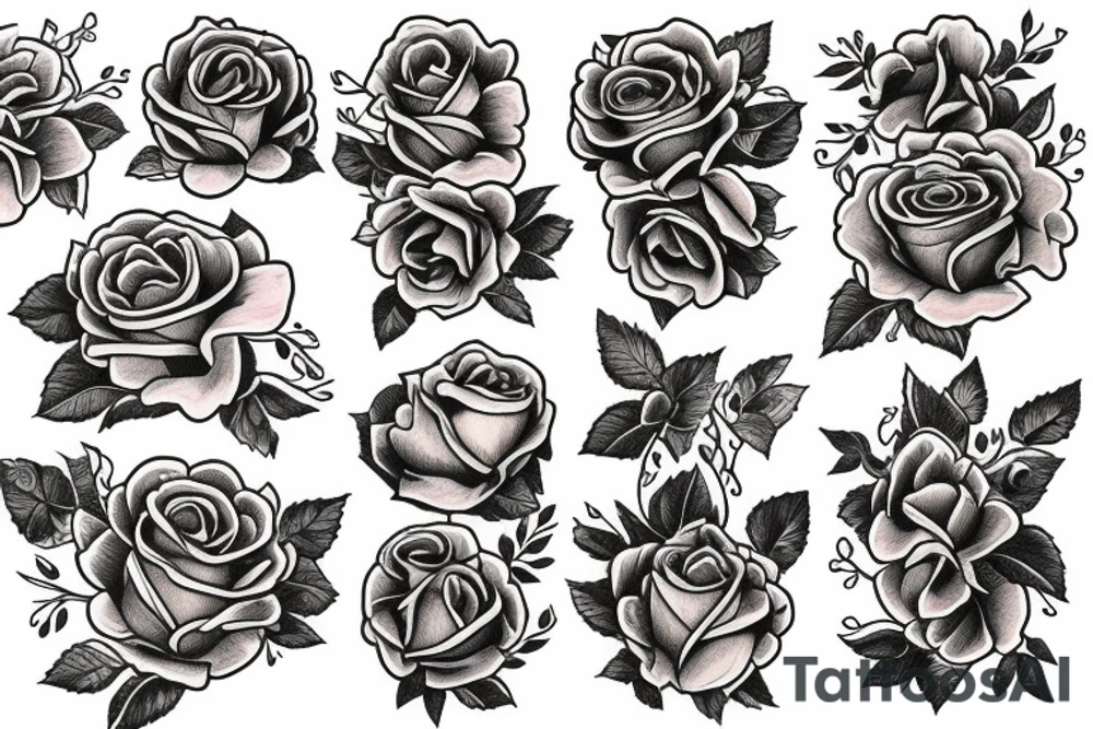 American traditional rose tattoo idea