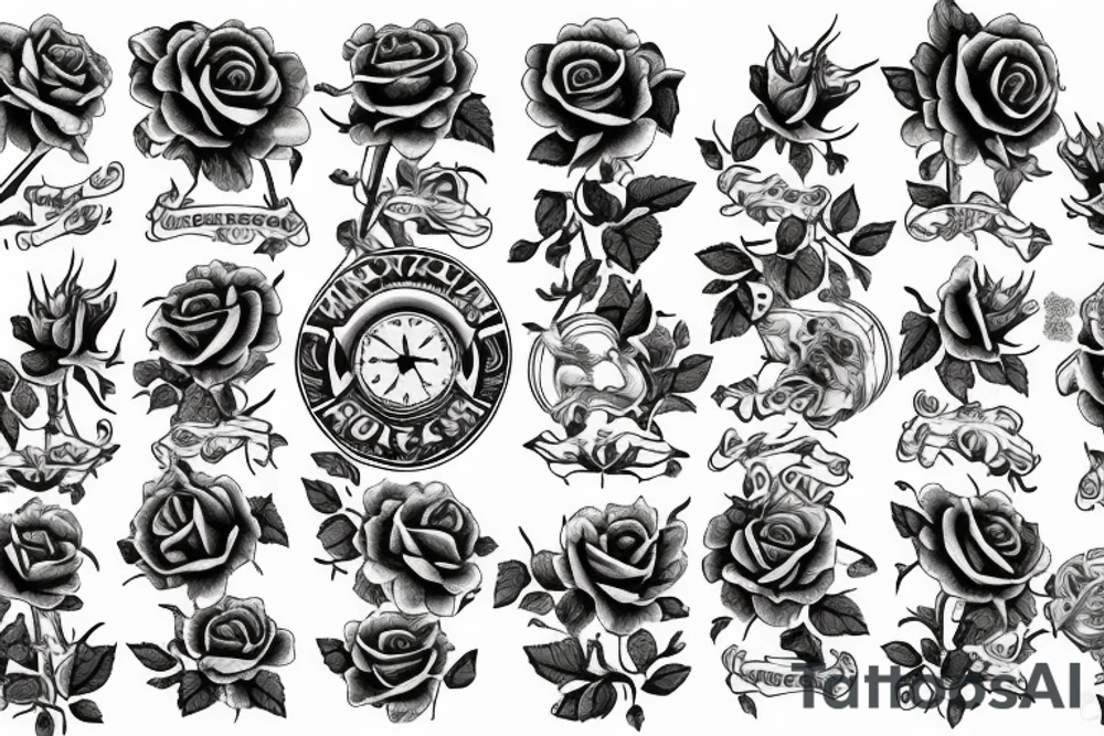 American traditional rose tattoo idea