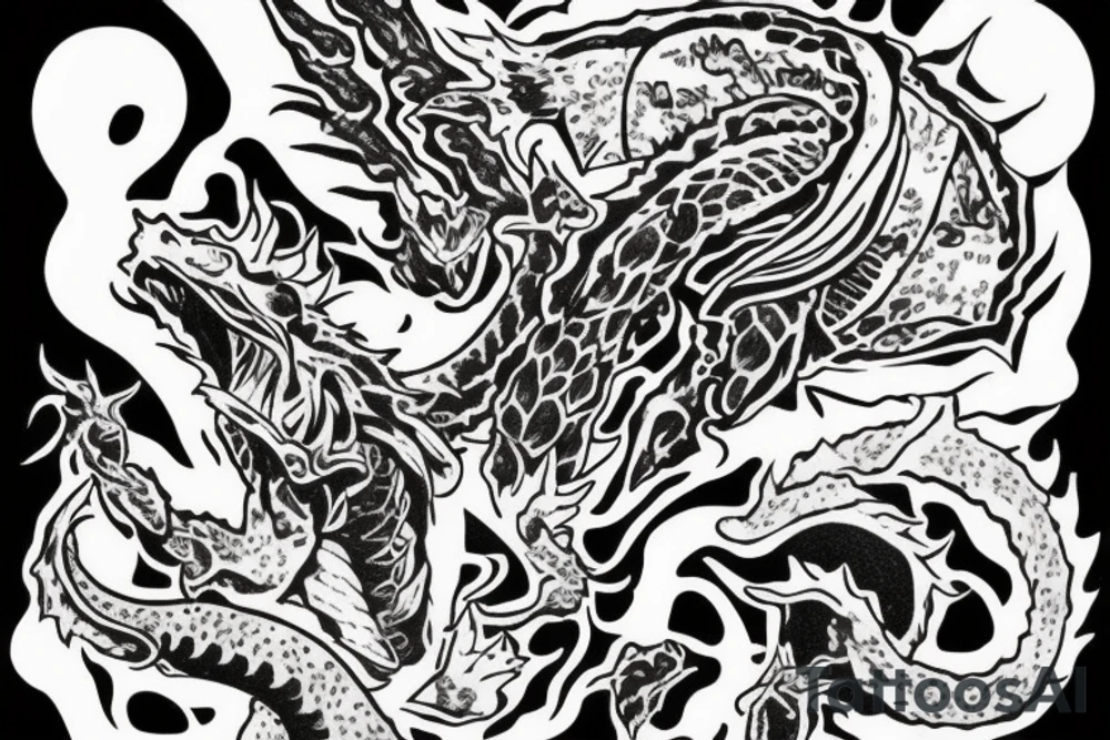 Dragon eating a burrito tattoo idea