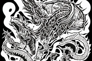 Dragon eating a burrito tattoo idea