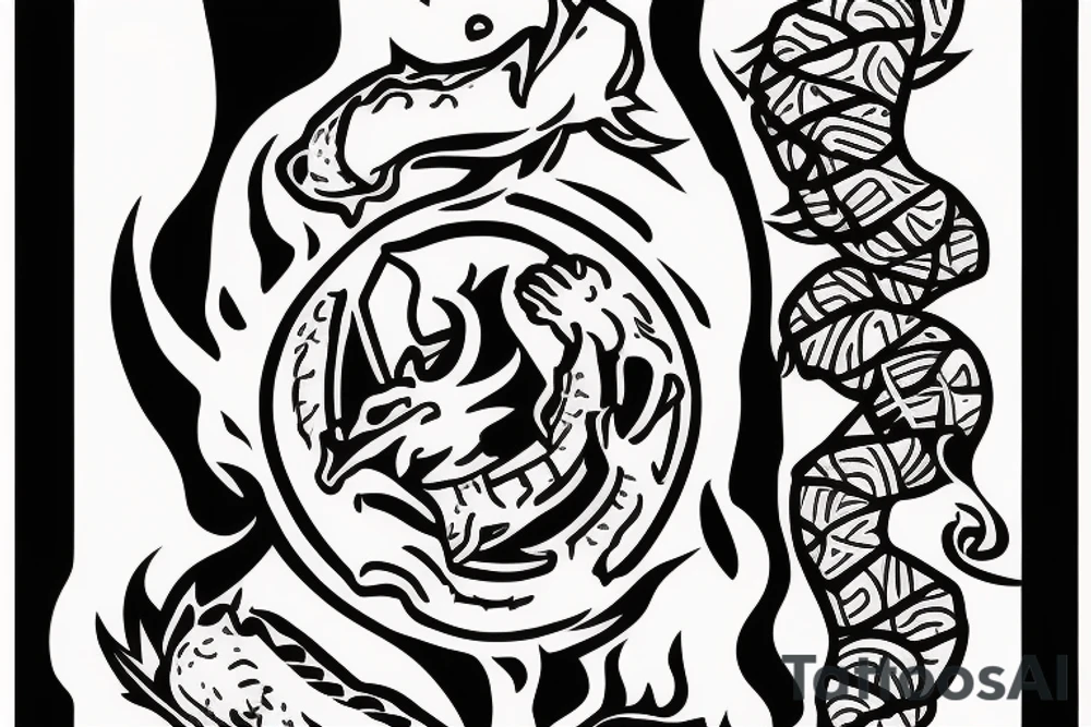 Dragon eating a burrito tattoo idea