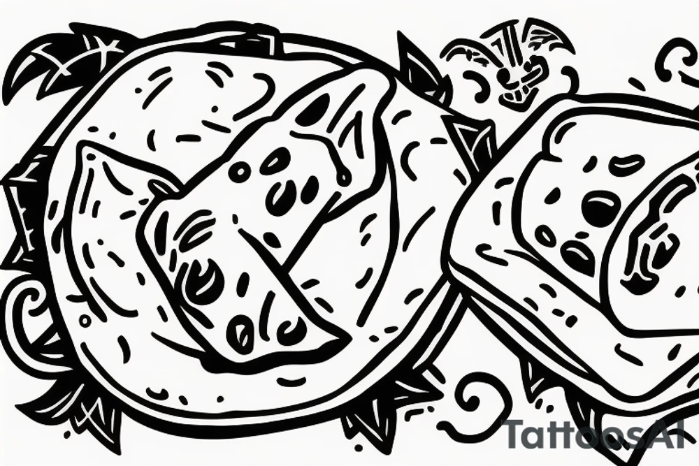Dragon eating a burrito tattoo idea