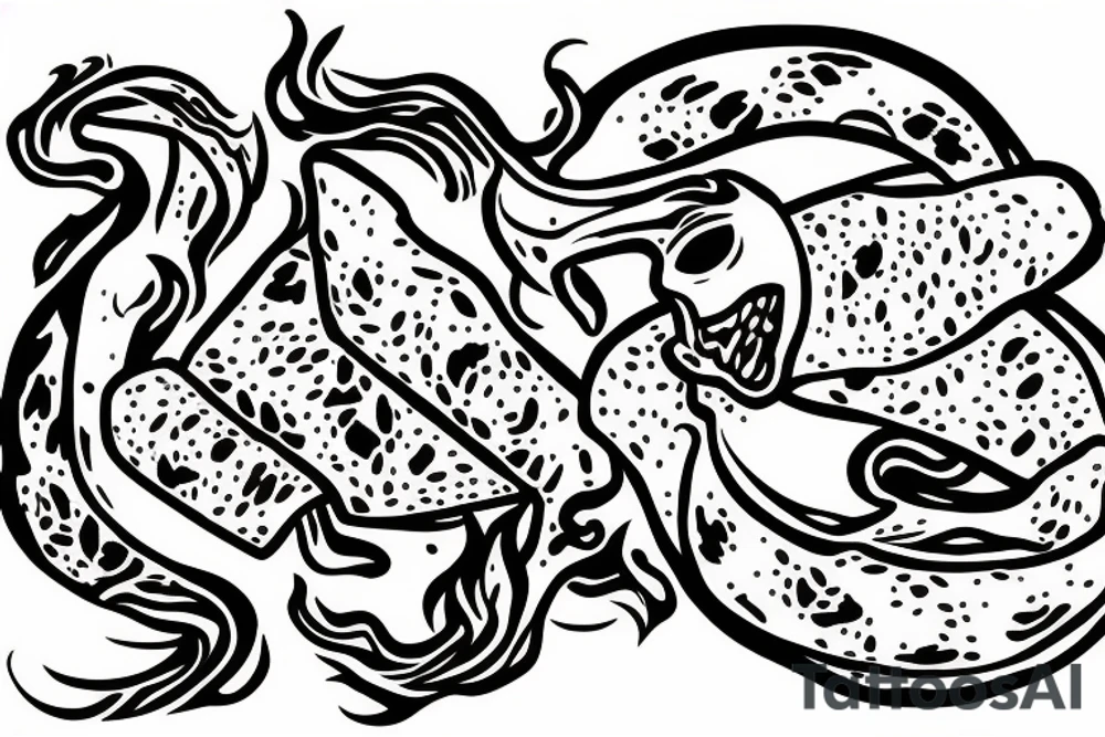 Dragon eating a burrito tattoo idea