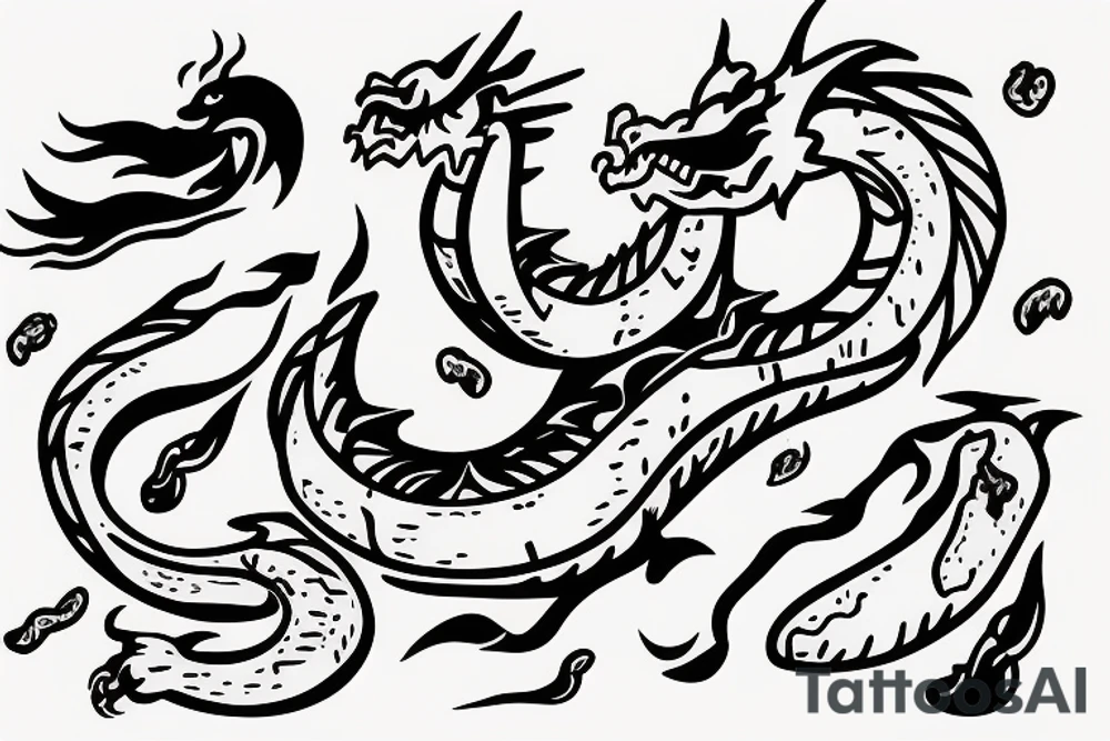 full body dragon eating a taco tattoo idea
