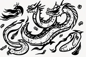 full body dragon eating a taco tattoo idea