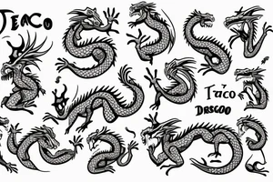 full body dragon eating a taco tattoo idea