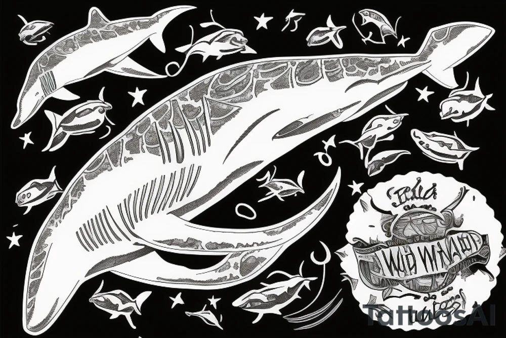 Great White Shark eating a Human tattoo idea