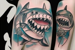 Great White Shark eating a Human tattoo idea