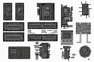 intricate semiconductor chip that has “berlin techno” written on it. tattoo idea
