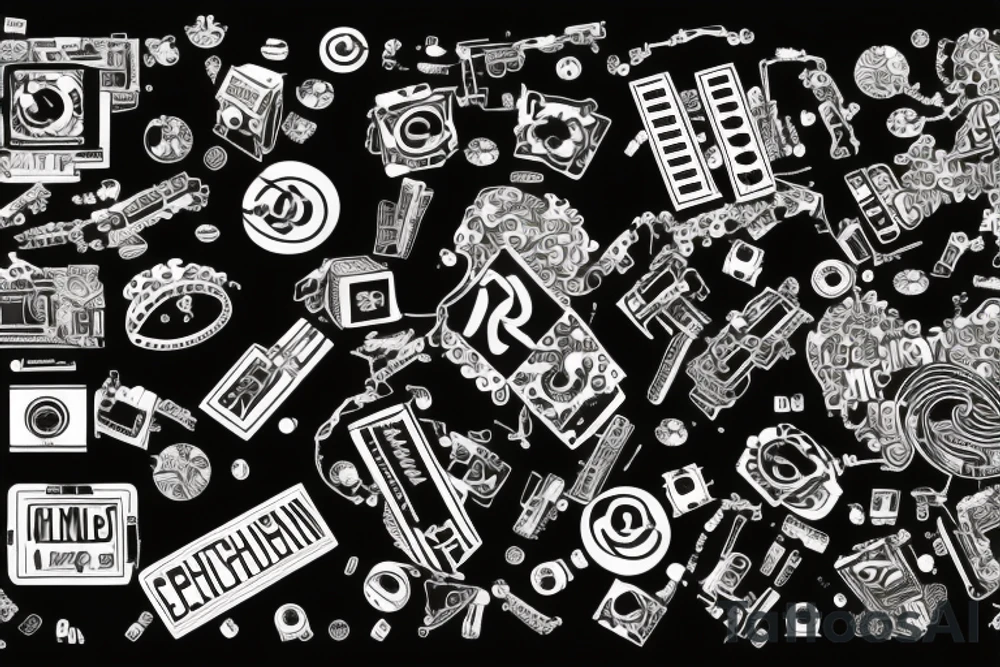 Psychedelic semiconductor chip that has “berlin techno” written on it. tattoo idea