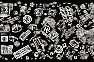 Psychedelic semiconductor chip that has “berlin techno” written on it. tattoo idea