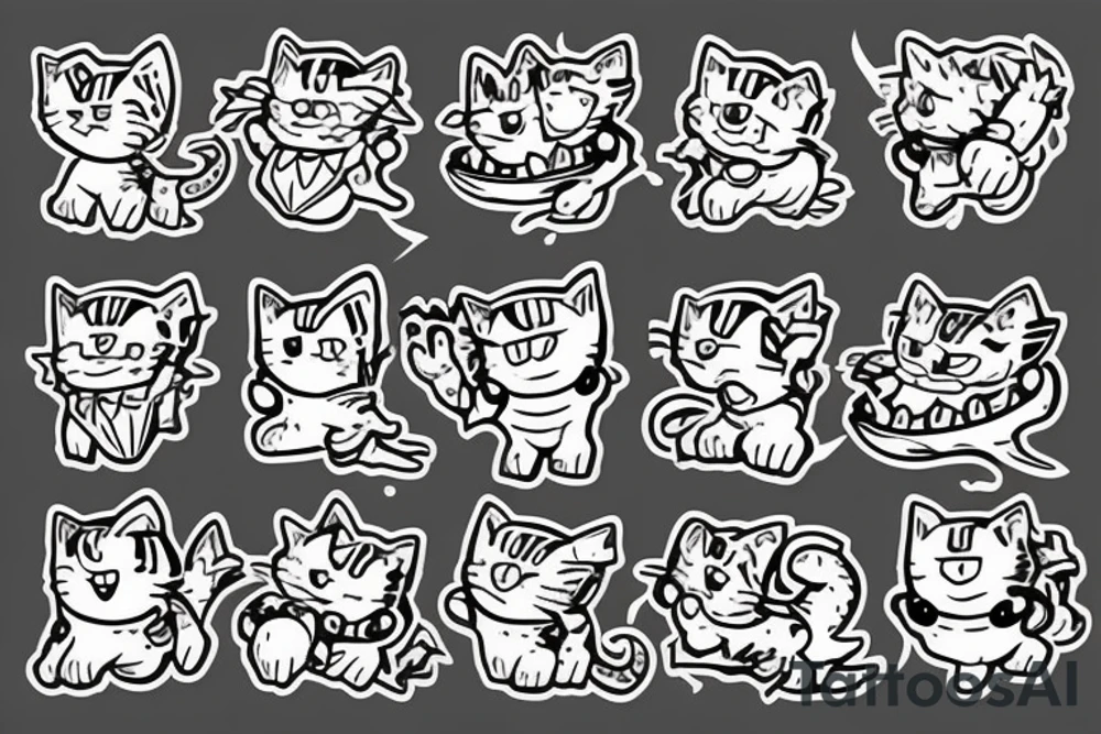 Mario feeding cat tattoo idea