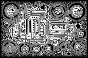 Ai computer chip at the centre of psychedelic hand with binary code on it tattoo idea