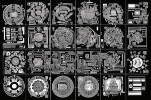 Ai computer chip at the centre of psychedelic hand with binary code on it tattoo idea